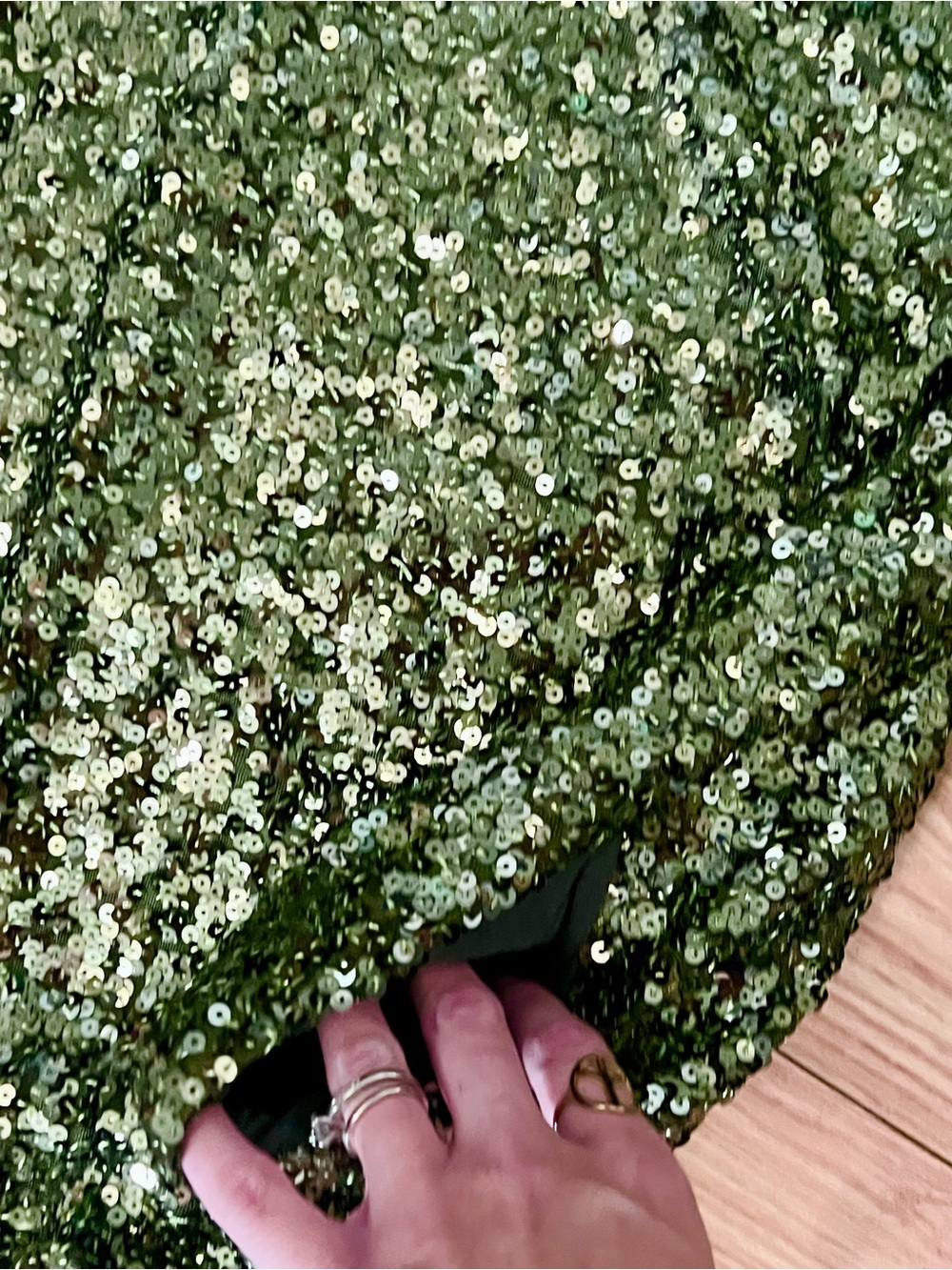 Green Sequin Mini Dress or Tunic Top - Picture 4 of 4